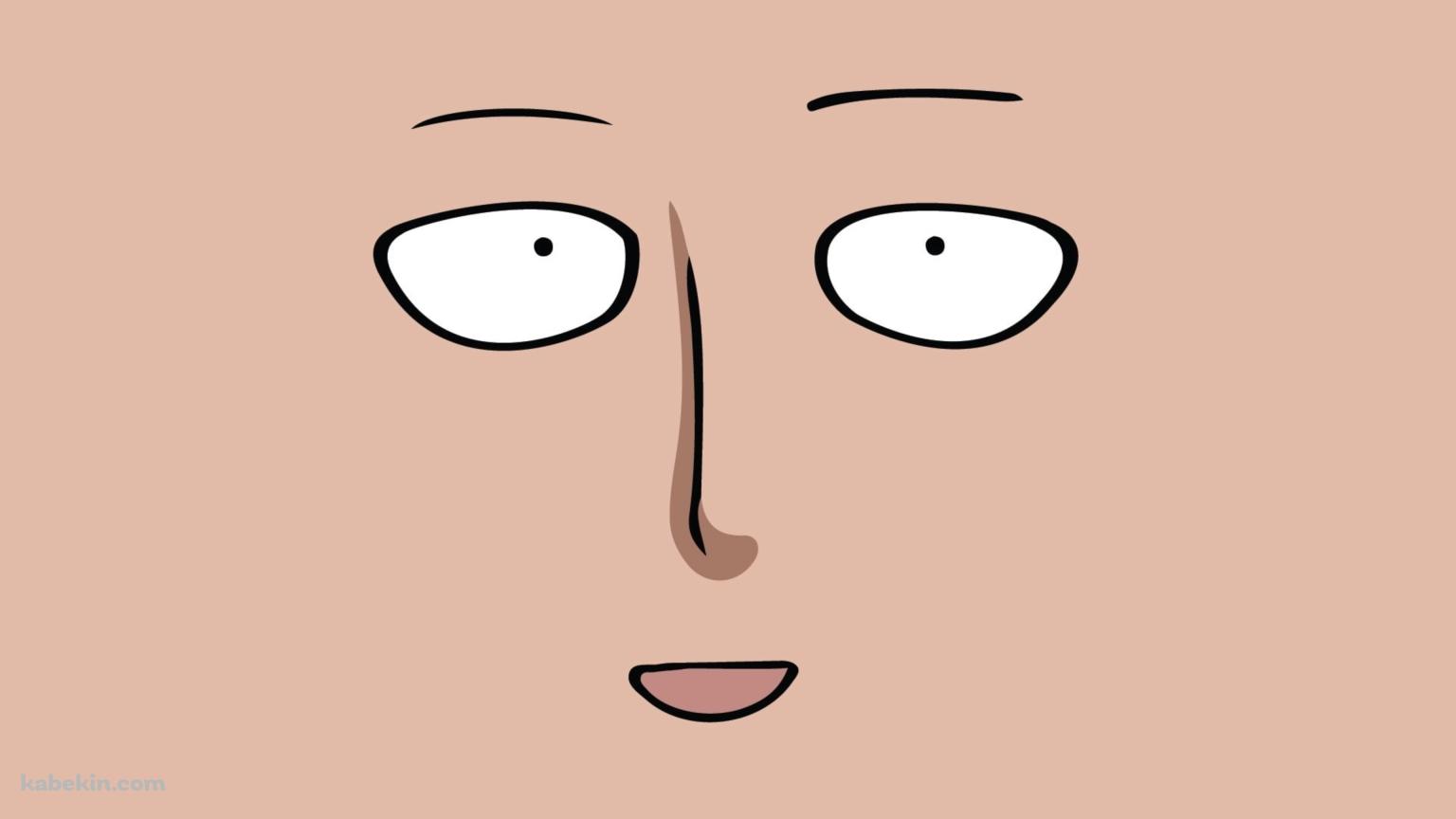 ワンパンマン 画面いっぱいのサイタマの顔の壁紙(1536px x 864px) 高画質 PC・デスクトップ用