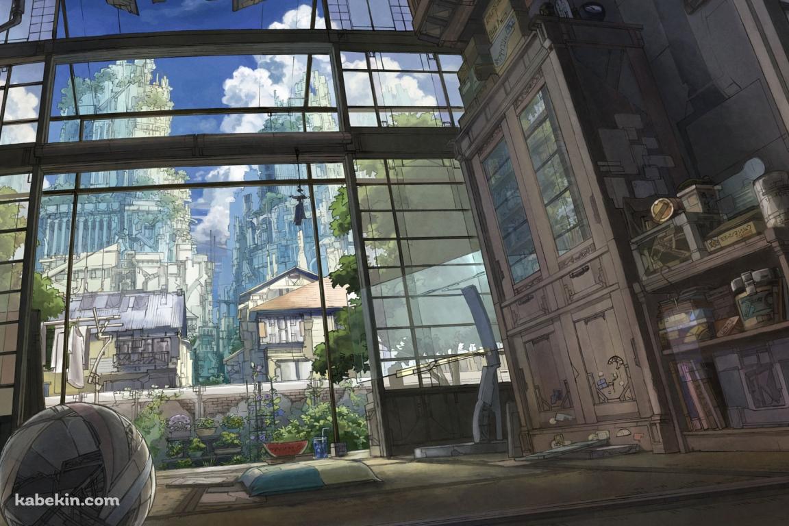 田舎 室内から観る風景の壁紙(1152px x 768px) 高画質 PC・デスクトップ用