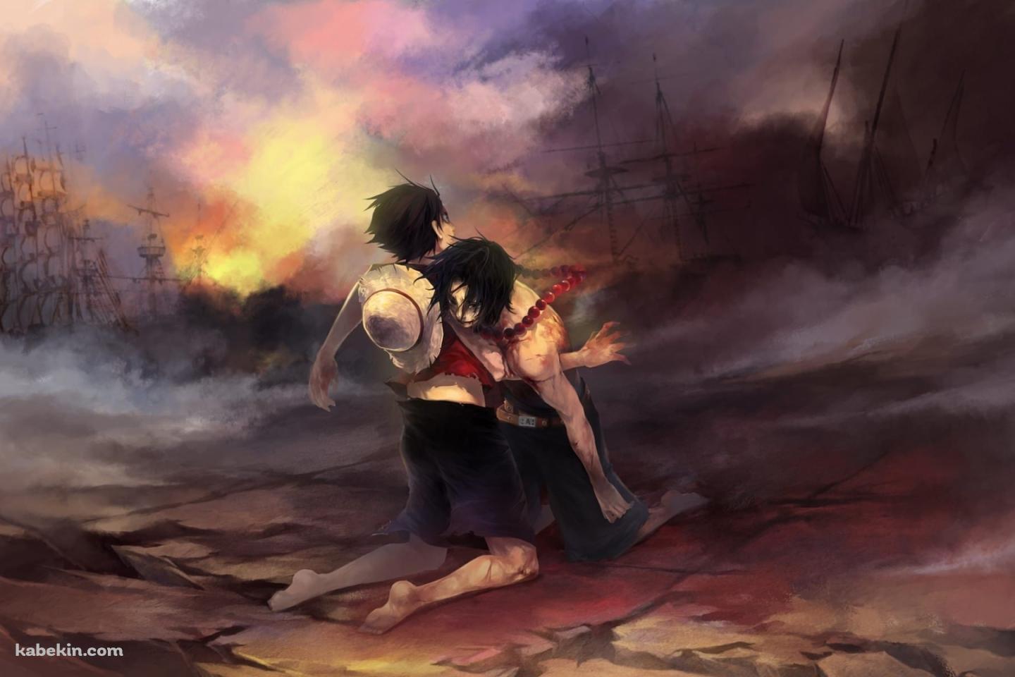 ワンピース ONE PIECE エースの最期の壁紙(1440px x 960px) 高画質 PC・デスクトップ用