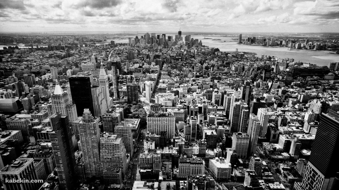 モノクロのニューヨーク NewYorkの壁紙(1366px x 768px) 高画質 PC・デスクトップ用