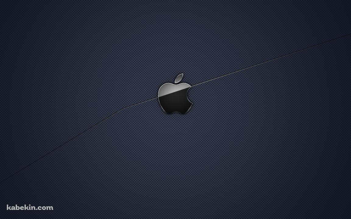 傷のついたアップルロゴ 黒の壁紙(1152px x 720px) 高画質 PC・デスクトップ用