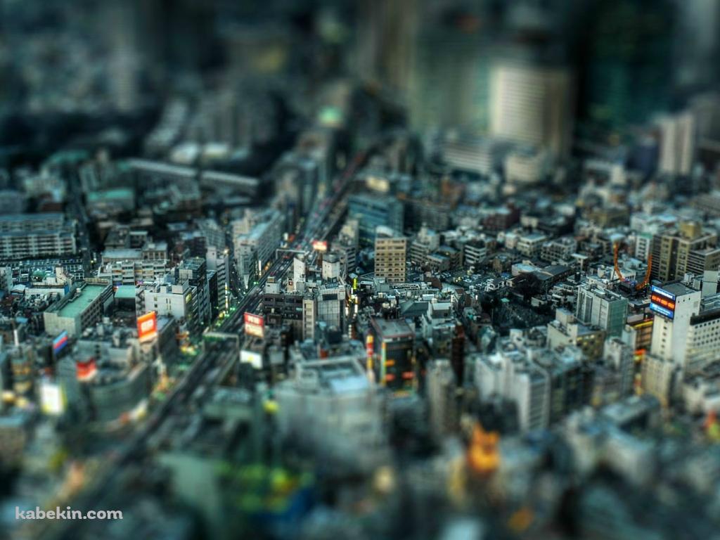 ミニチュア風の東京の街並みの壁紙(1024px x 768px) 高画質 PC・デスクトップ用