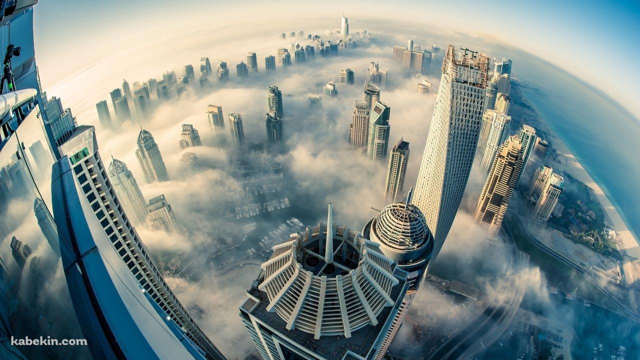 ドバイ 上から見下ろす風景の壁紙(1280px x 720px) 高画質 PC・デスクトップ用