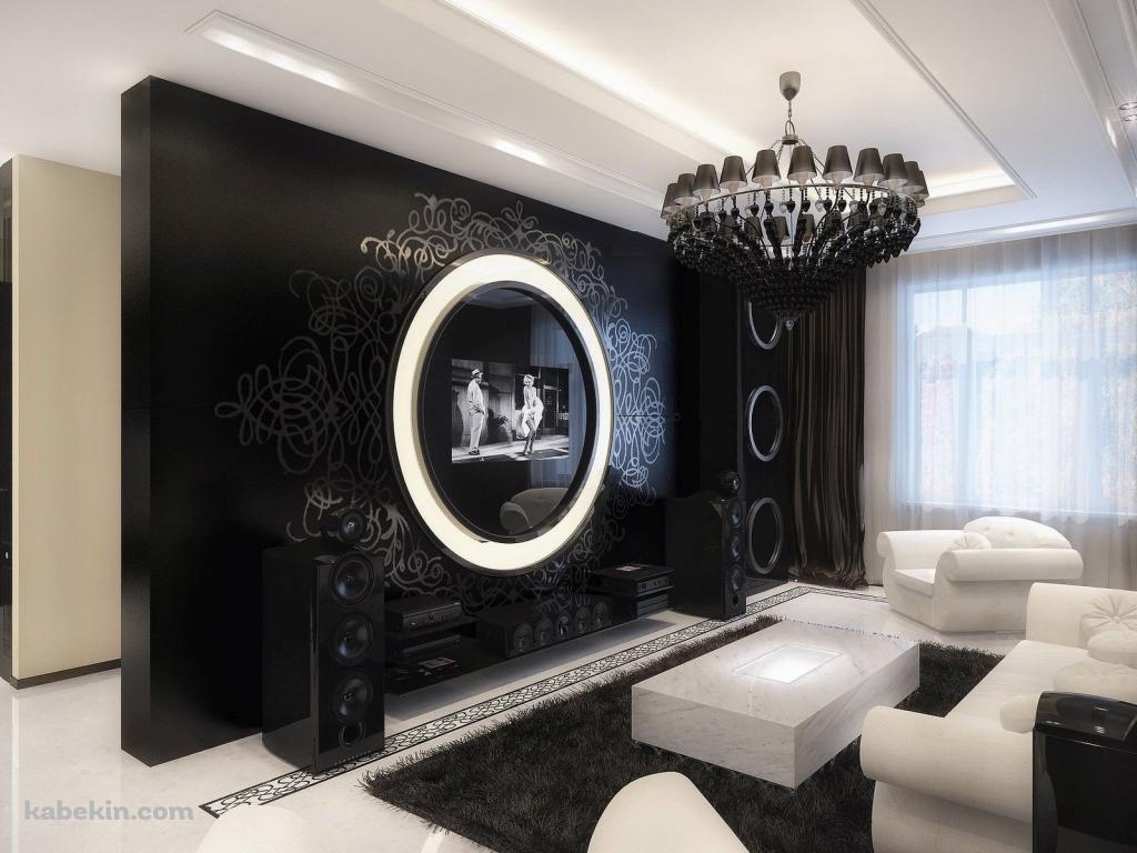 黒と白の部屋の壁紙(1024px x 768px) 高画質 PC・デスクトップ用