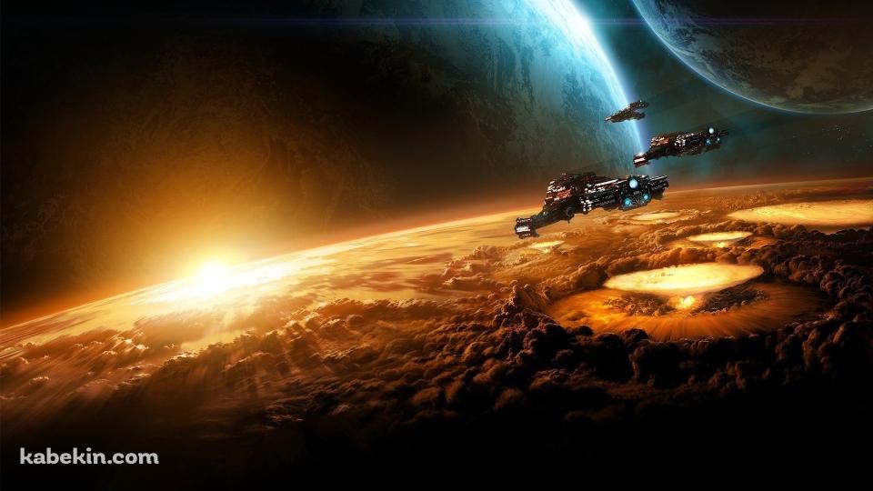 宇宙船 爆発の壁紙(960px x 540px) 高画質 PC・デスクトップ用