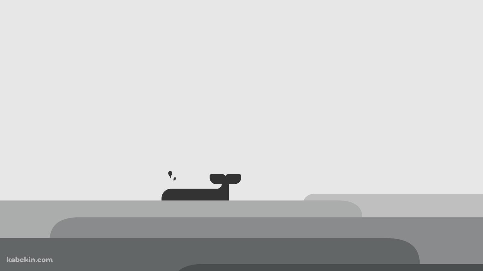 鯨のイラストの壁紙(1600px x 900px) 高画質 PC・デスクトップ用