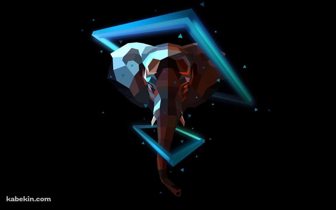 象 アイコン ポリゴンの壁紙(1152px x 720px) 高画質 PC・デスクトップ用