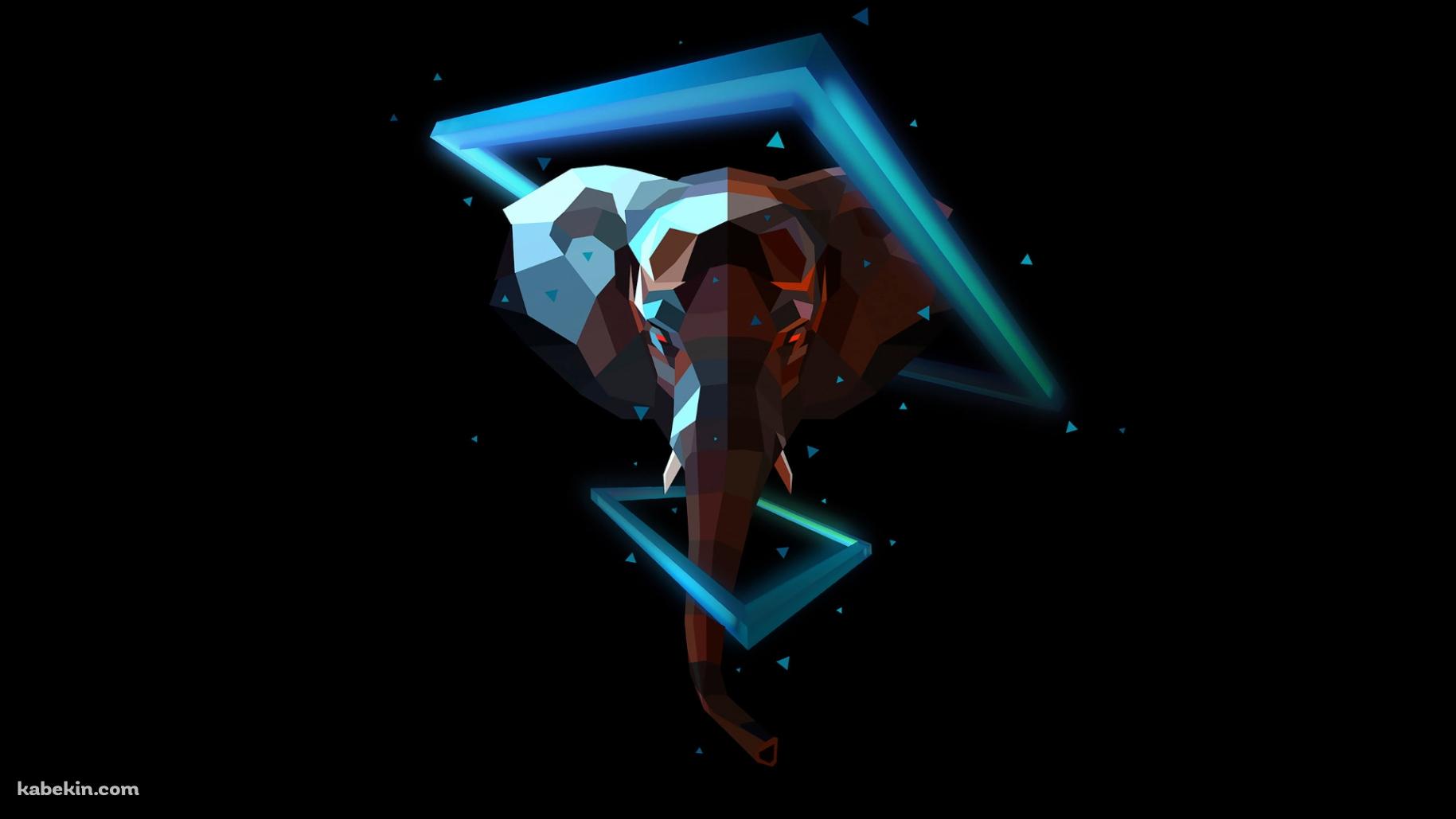 象 アイコン ポリゴンの壁紙(1829px x 1029px) 高画質 PC・デスクトップ用