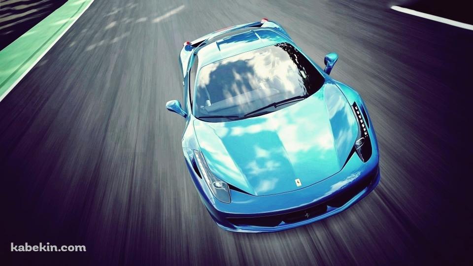 フェラーリ 458 青の壁紙(960px x 540px) 高画質 PC・デスクトップ用