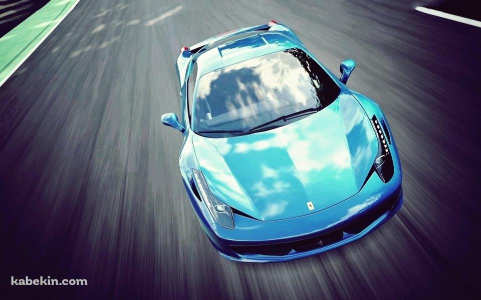 フェラーリ 458 青の壁紙(960px x 600px) 高画質 PC・デスクトップ用
