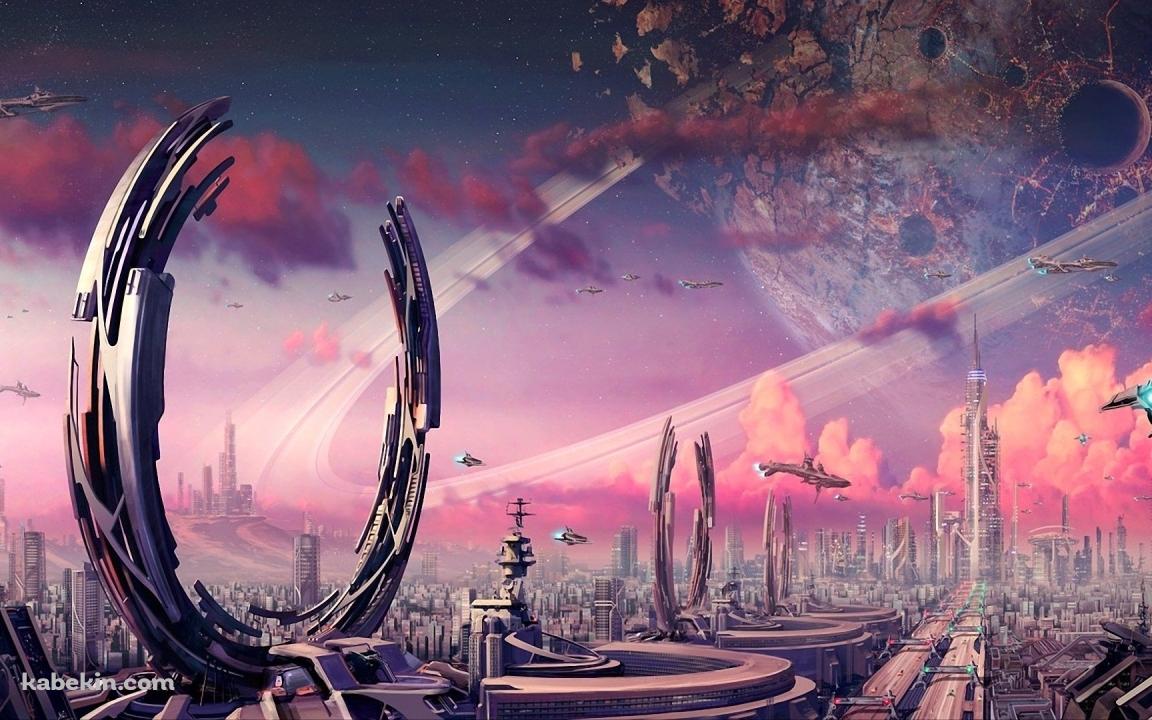 近未来 宇宙船 ピンクの壁紙(1152px x 720px) 高画質 PC・デスクトップ用