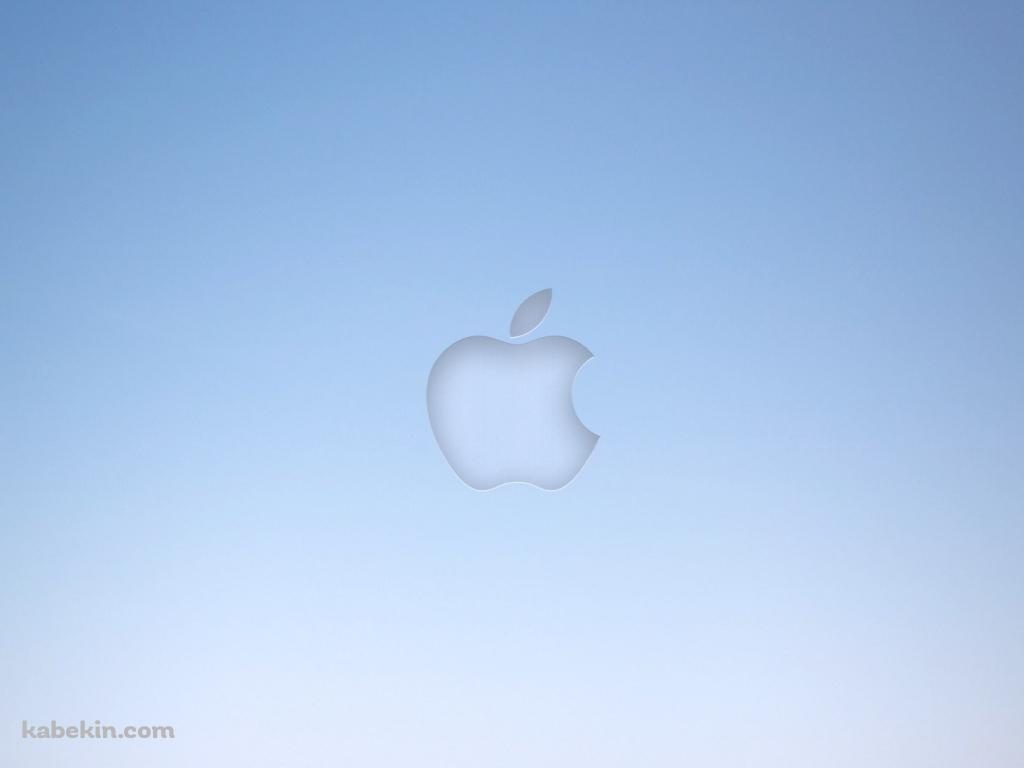淡い水色のAppleロゴ グラデーションの壁紙(1024px x 768px) 高画質 PC・デスクトップ用