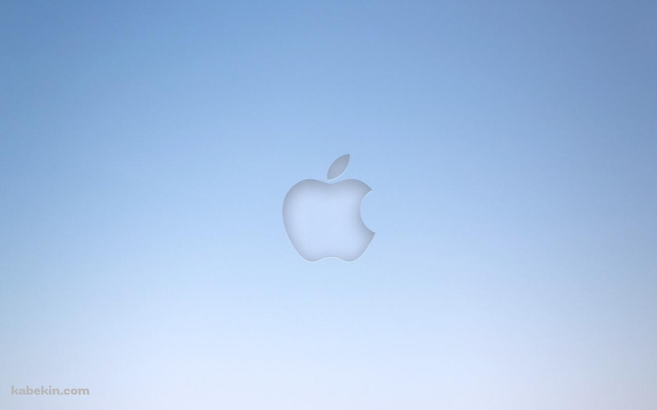 淡い水色のAppleロゴ グラデーションの壁紙(1280px x 800px) 高画質 PC・デスクトップ用