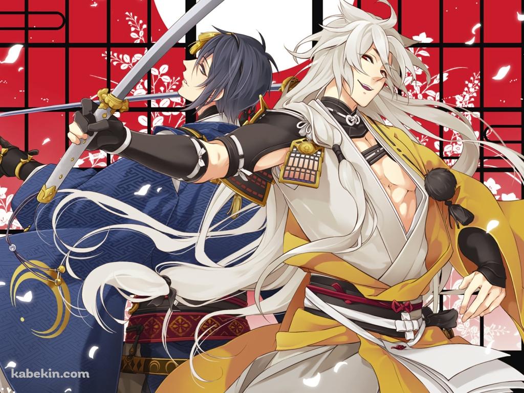刀剣乱舞 三日月宗近 小狐丸の壁紙(1024px x 768px) 高画質 PC・デスクトップ用