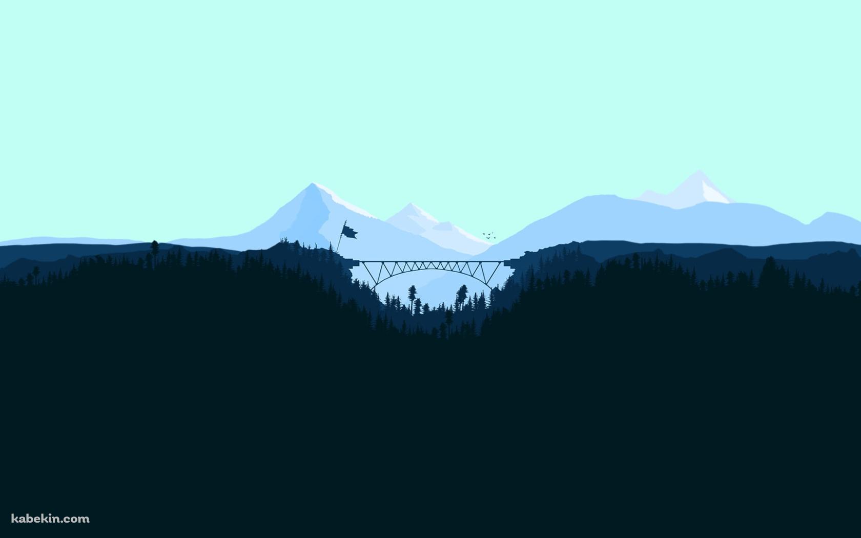 森の中の鉄橋の壁紙(1680px x 1050px) 高画質 PC・デスクトップ用