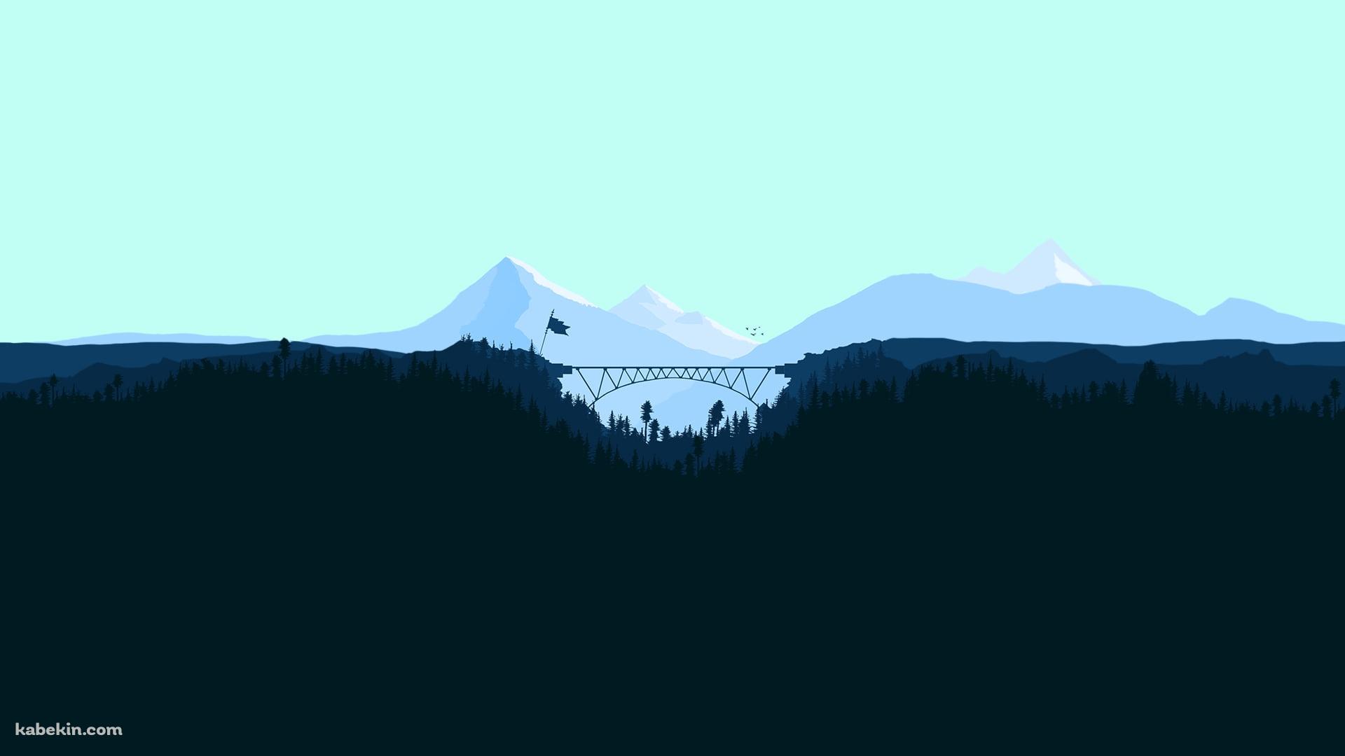 森の中の鉄橋の壁紙(1920px x 1080px) 高画質 PC・デスクトップ用
