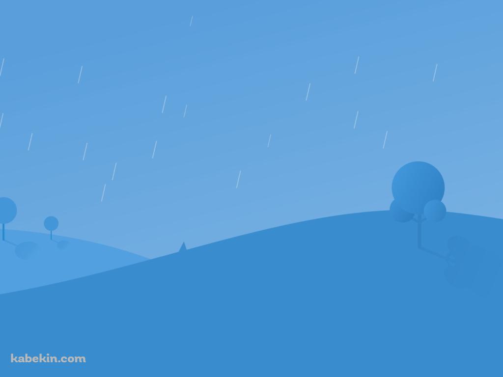 雨が降る青い景色の壁紙(1024px x 768px) 高画質 PC・デスクトップ用