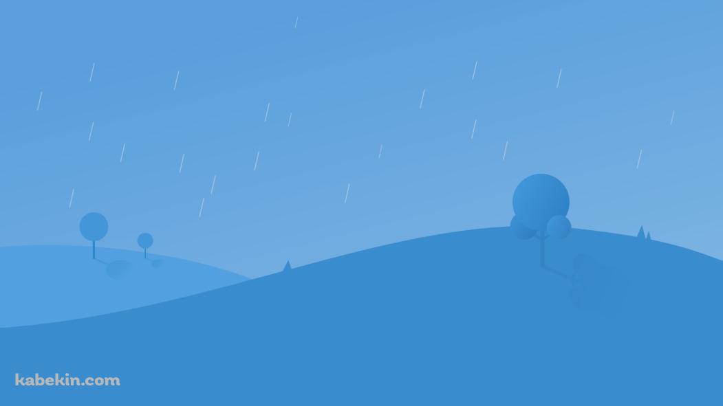 雨が降る青い景色の壁紙(1051px x 591px) 高画質 PC・デスクトップ用