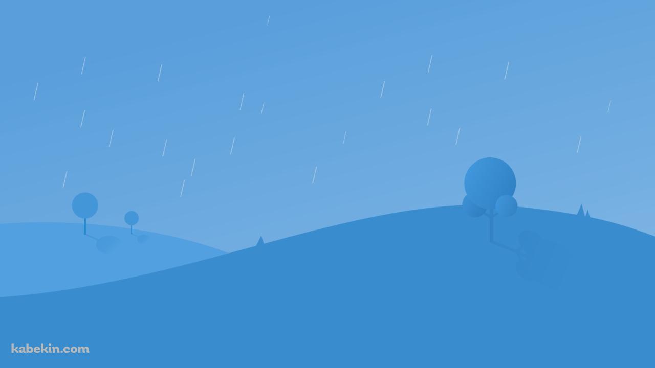 雨が降る青い景色の壁紙(1280px x 720px) 高画質 PC・デスクトップ用