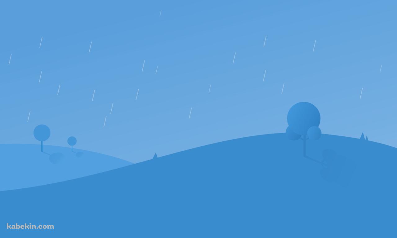 雨が降る青い景色の壁紙(1280px x 768px) 高画質 PC・デスクトップ用