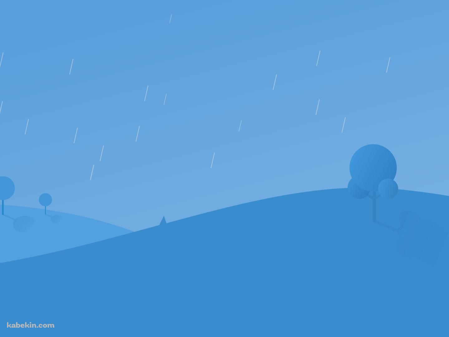 雨が降る青い景色の壁紙(1440px x 1080px) 高画質 PC・デスクトップ用
