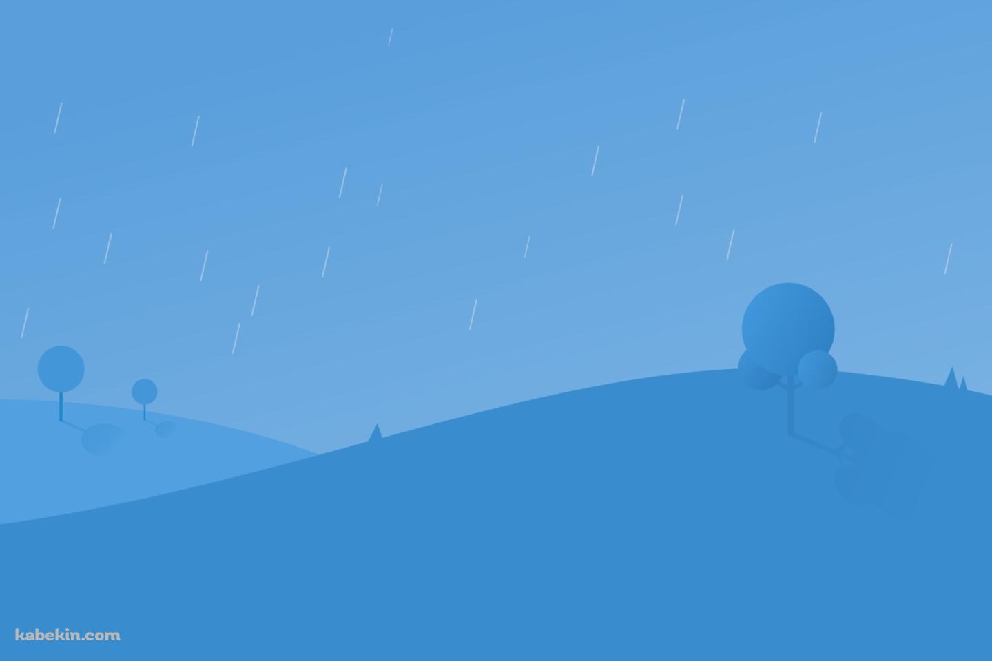 雨が降る青い景色の壁紙(1440px x 960px) 高画質 PC・デスクトップ用