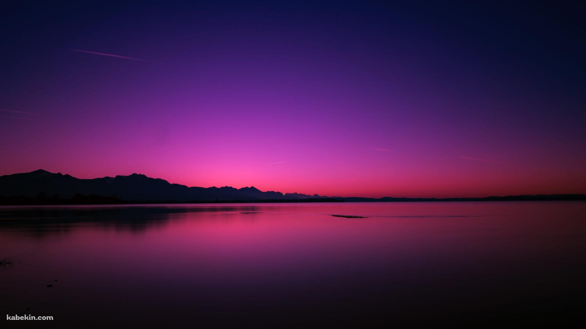 赤紫の景観 湖 山の壁紙(1920px x 1080px) 高画質 PC・デスクトップ用
