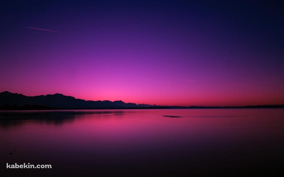 赤紫の景観 湖 山の壁紙(960px x 600px) 高画質 PC・デスクトップ用