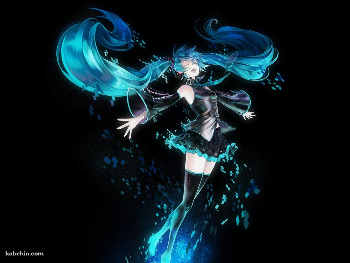 初音ミク 黒の壁紙(1400px x 1050px) 高画質 PC・デスクトップ用