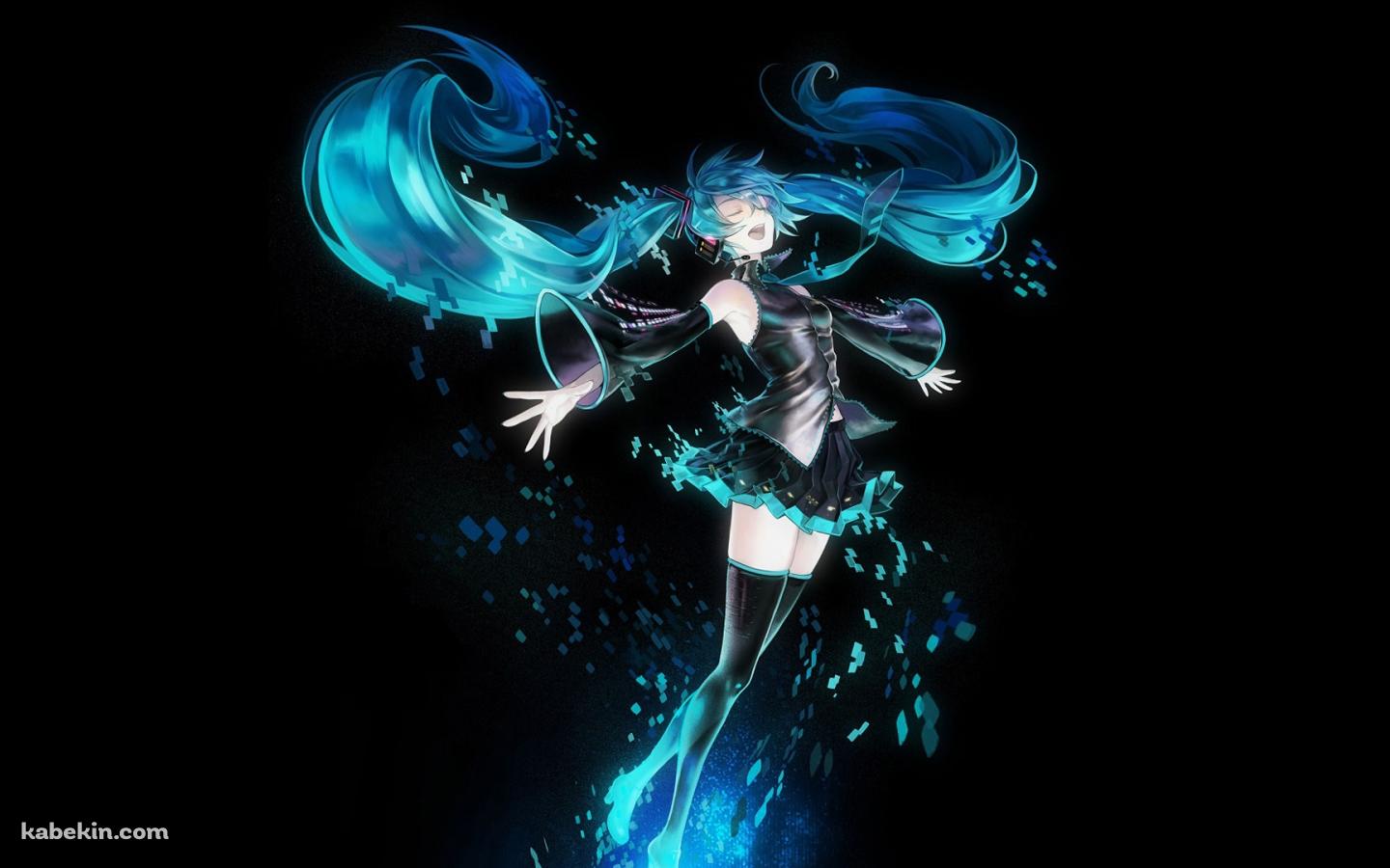 初音ミク 黒の壁紙(1440px x 900px) 高画質 PC・デスクトップ用
