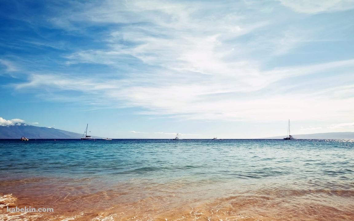 船浮かぶ海の壁紙(1152px x 720px) 高画質 PC・デスクトップ用