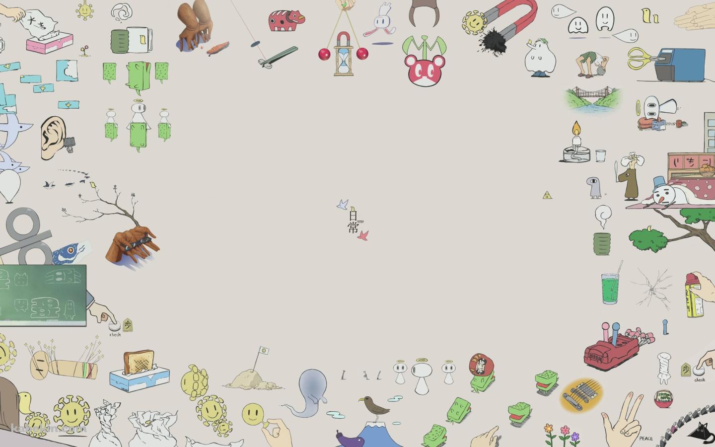 日常 nichijou イラストの壁紙(1440px x 900px) 高画質 PC・デスクトップ用