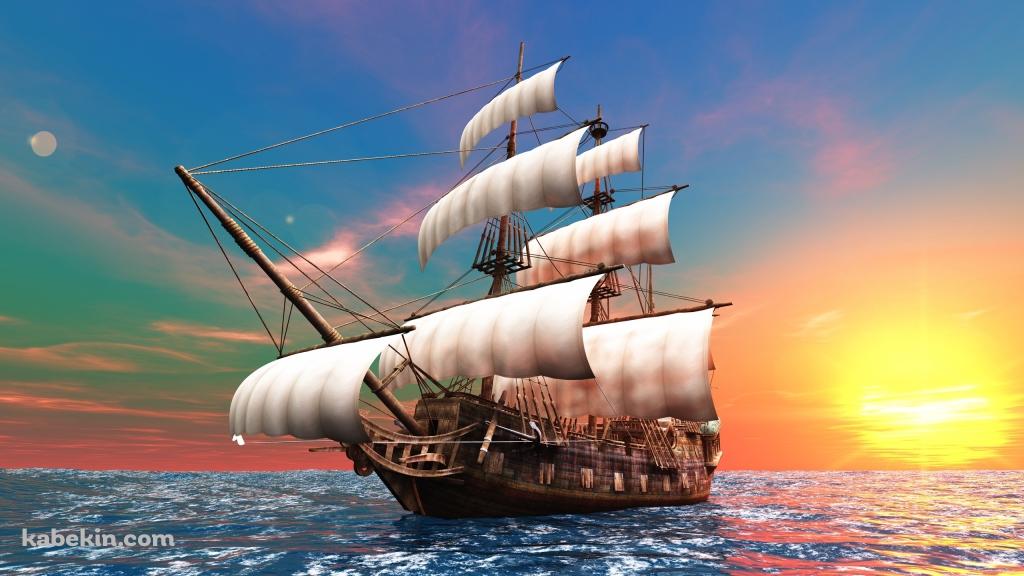 大型帆船の壁紙(1024px x 576px) 高画質 PC・デスクトップ用