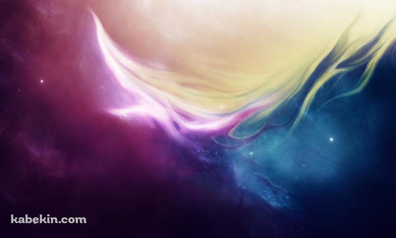 絵の具で描いた宇宙の壁紙(800px x 480px) 高画質 PC・デスクトップ用