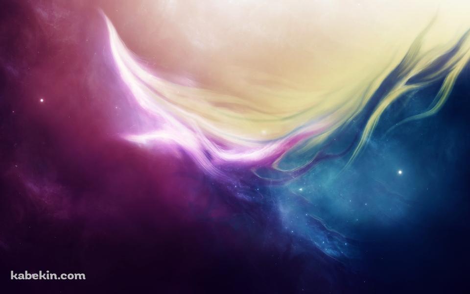 絵の具で描いた宇宙の壁紙(960px x 600px) 高画質 PC・デスクトップ用