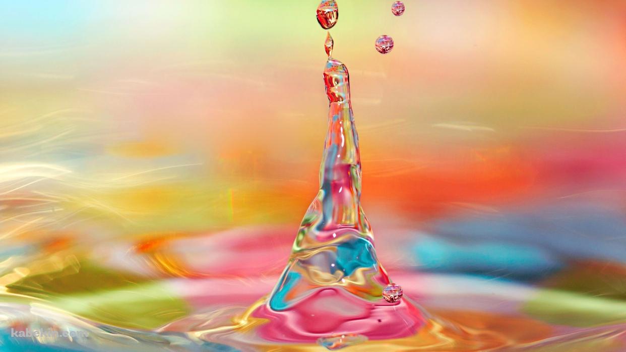 カラフルな水の壁紙(1242px x 698px) 高画質 PC・デスクトップ用