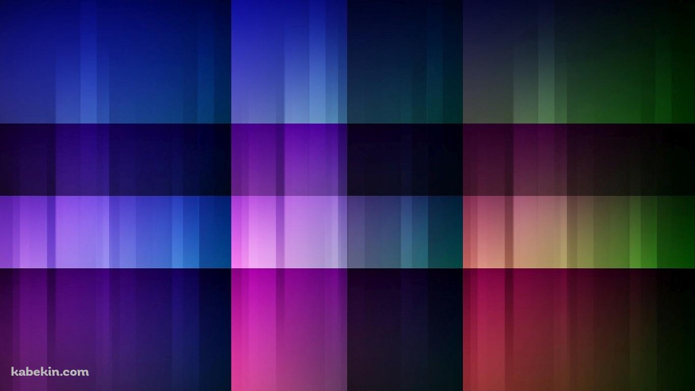 虹色の四角いパターンの壁紙(1366px x 768px) 高画質 PC・デスクトップ用