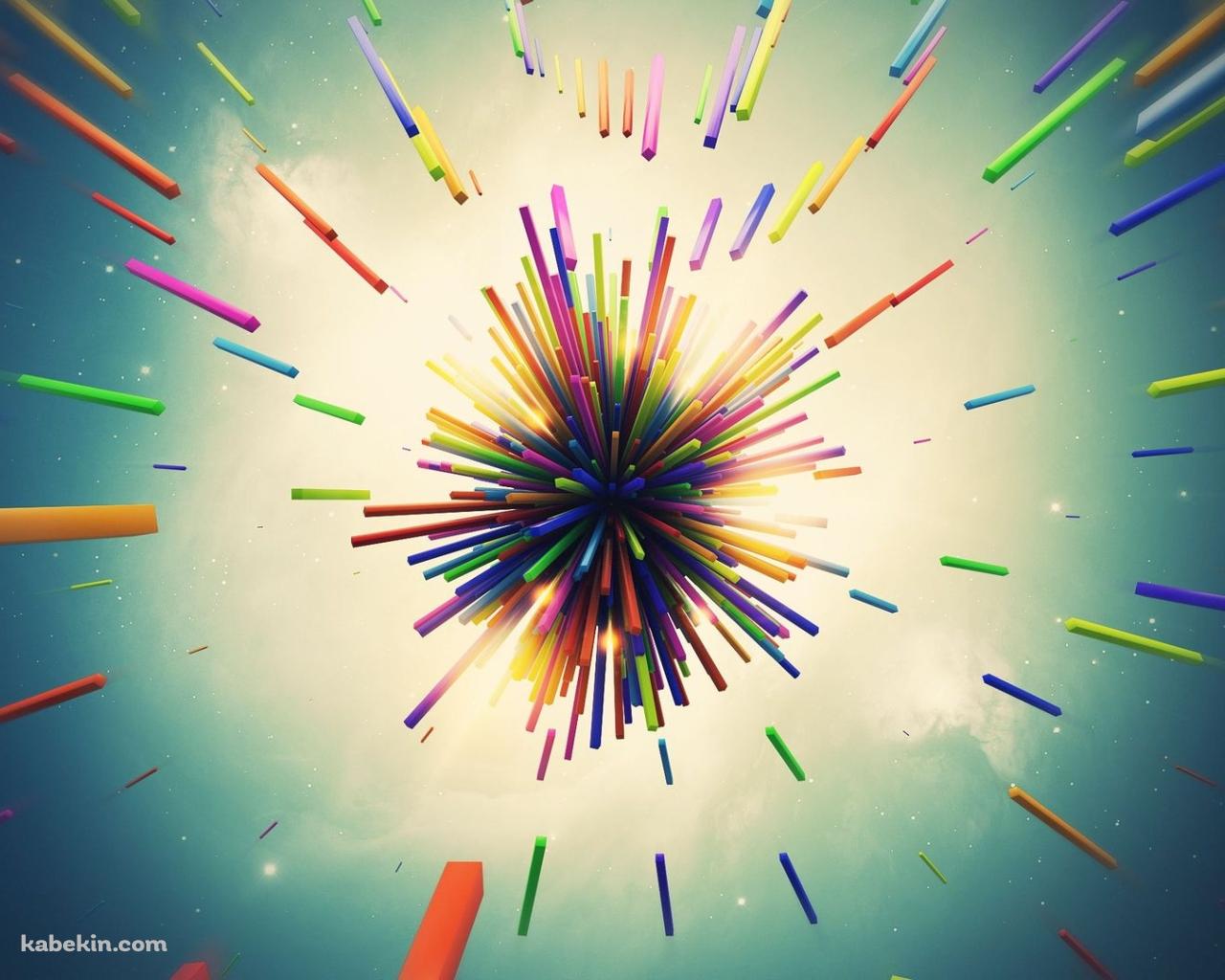 カラフルな爆発 3DCGの壁紙(1280px x 1024px) 高画質 PC・デスクトップ用