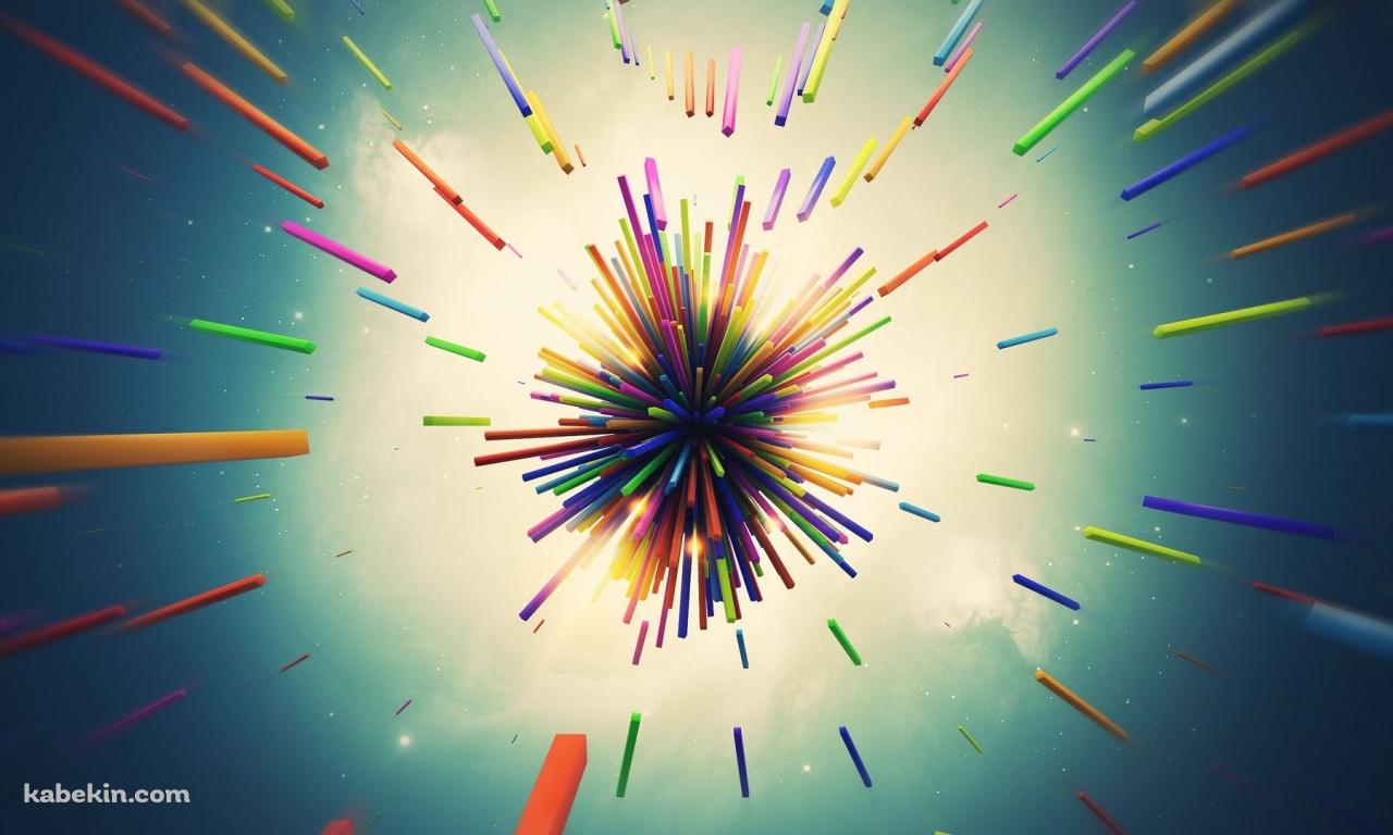 カラフルな爆発 3DCGの壁紙(1280px x 768px) 高画質 PC・デスクトップ用