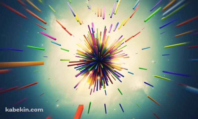 カラフルな爆発 3DCGの壁紙(800px x 480px) 高画質 PC・デスクトップ用