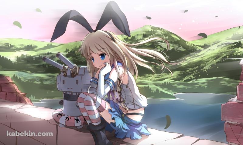 艦隊これくしょん 艦これ 物思いにふける島風の壁紙(800px x 480px) 高画質 PC・デスクトップ用
