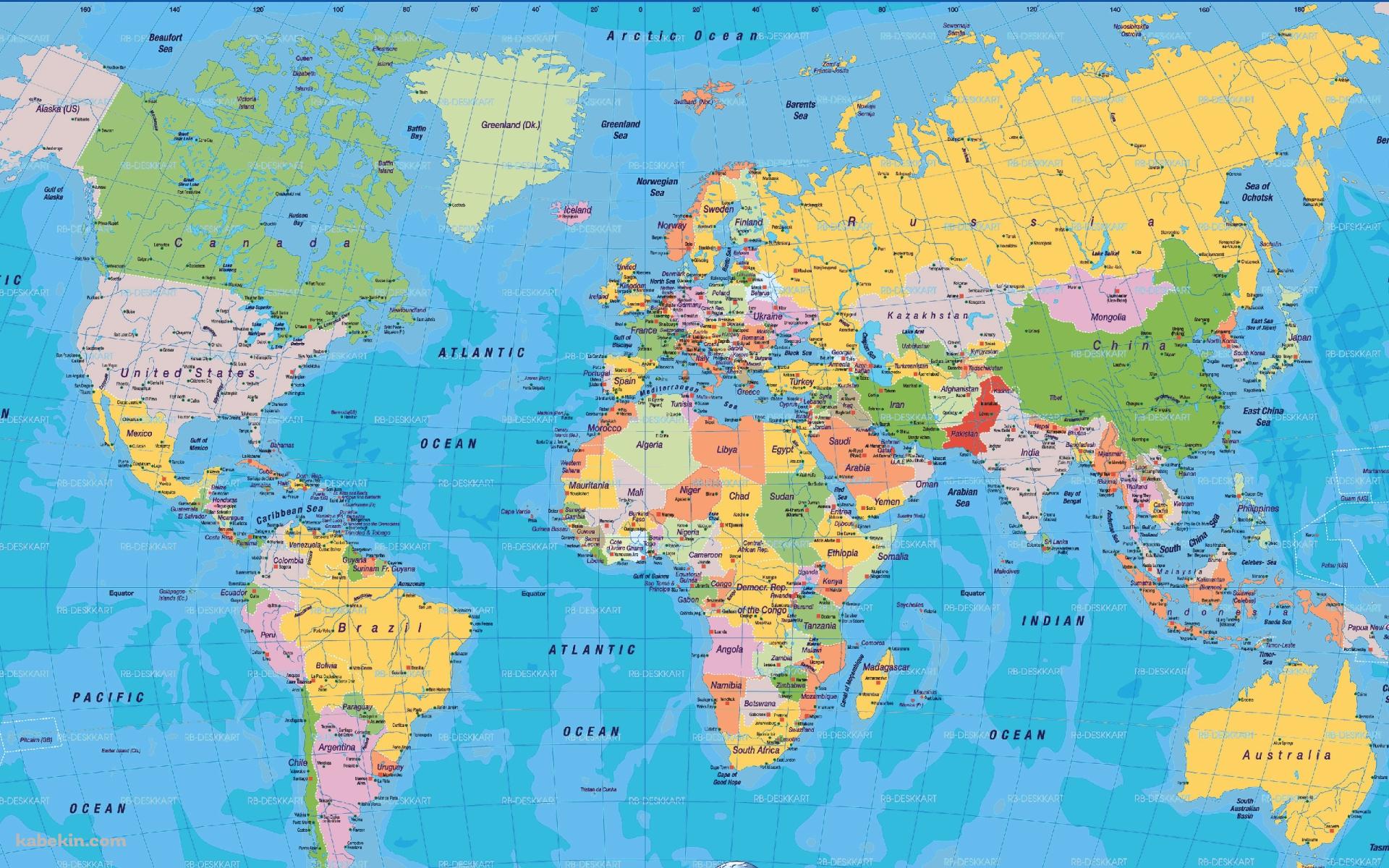 世界地図の壁紙(1920px x 1200px) 高画質 PC・デスクトップ用