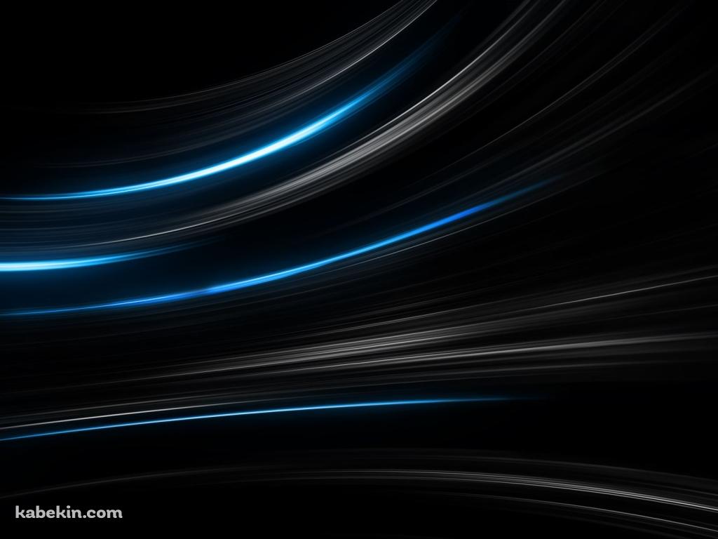 黒と青の光るラインの壁紙(1024px x 768px) 高画質 PC・デスクトップ用