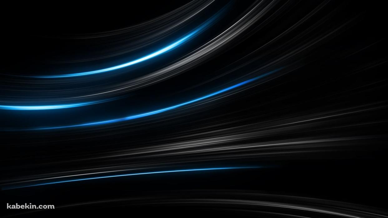 黒と青の光るラインの壁紙(1242px x 698px) 高画質 PC・デスクトップ用