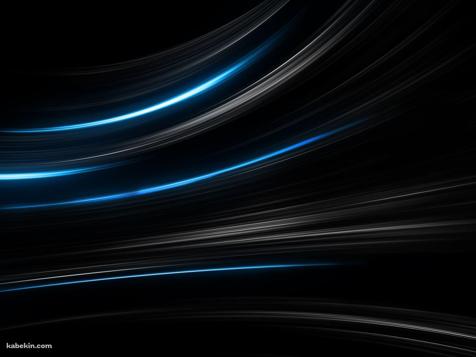 黒と青の光るラインの壁紙(1600px x 1200px) 高画質 PC・デスクトップ用