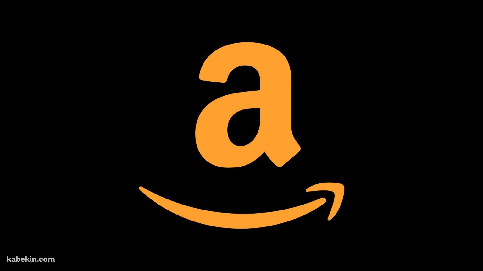 amazon 黒 オレンジ ロゴの壁紙(1536px x 864px) 高画質 PC・デスクトップ用