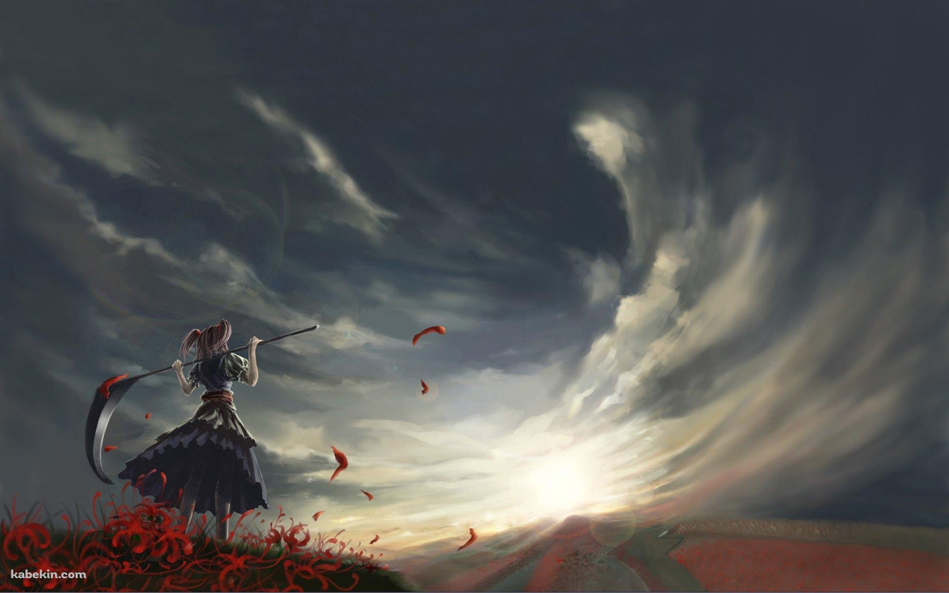東方 鎌を持つ少女の壁紙(1920px x 1200px) 高画質 PC・デスクトップ用