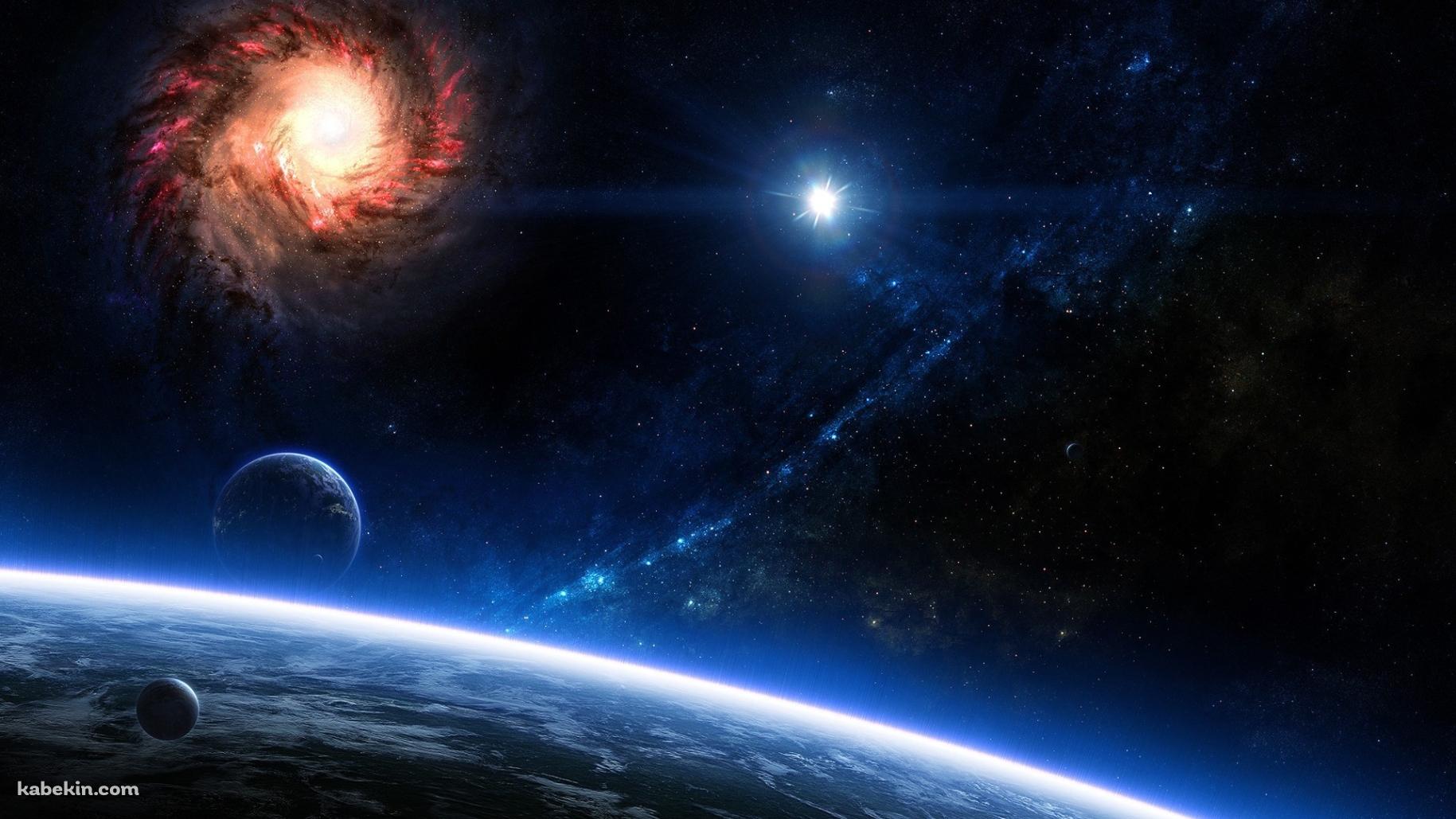 宇宙 地球 ブラックホールの壁紙(1829px x 1029px) 高画質 PC・デスクトップ用