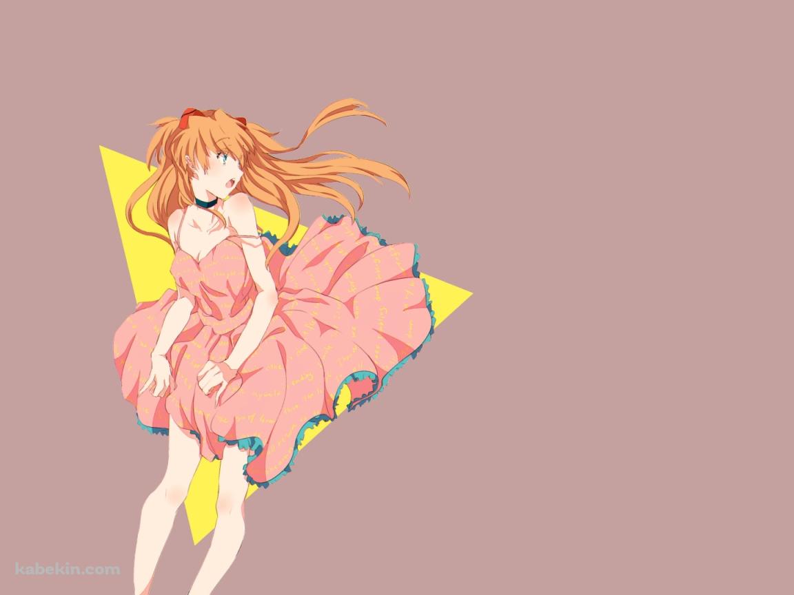 エヴァ ピンクのドレスを着たアスカの壁紙(1152px x 864px) 高画質 PC・デスクトップ用
