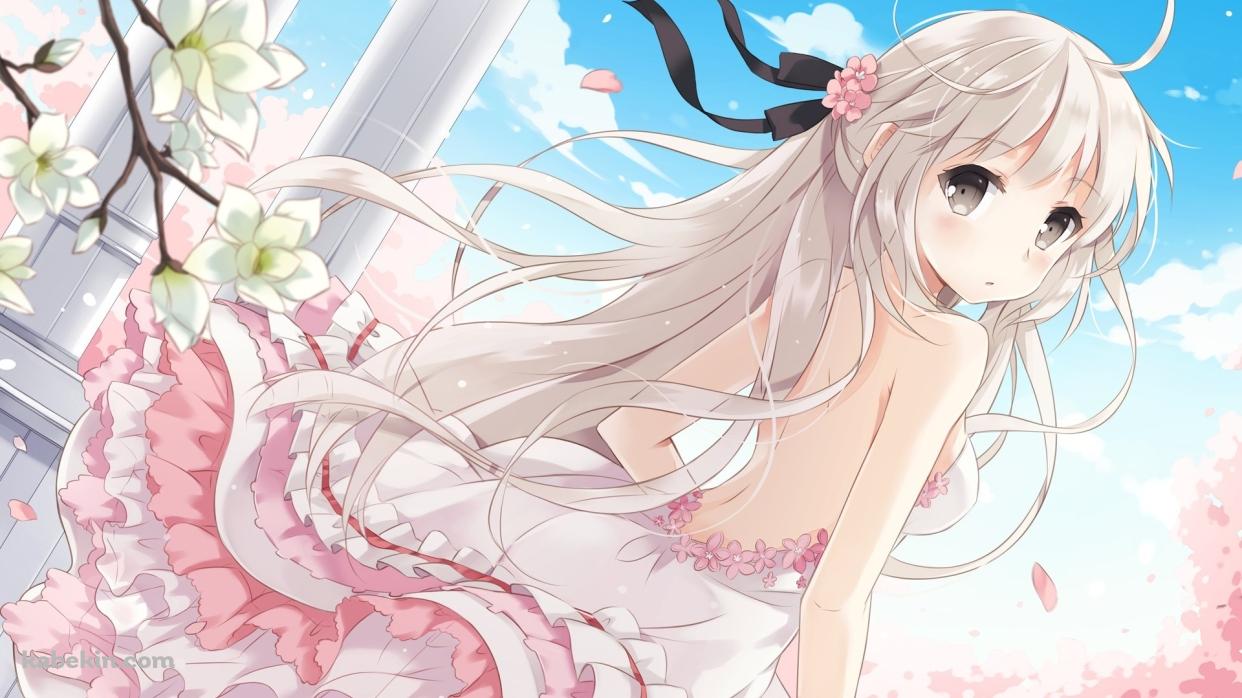 ピンクのドレスを着た少女の壁紙(1242px x 698px) 高画質 PC・デスクトップ用